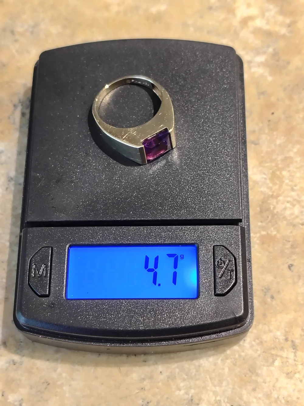 Vintage Aaron Samuel Gold Amethyst Ring - Picture 6 of 8